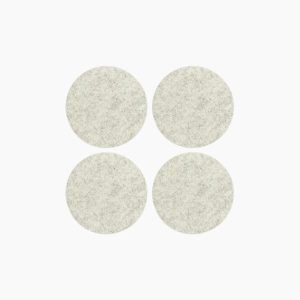 heather white: bierfilzl merino wool felt rnd coaster solid 4 pack