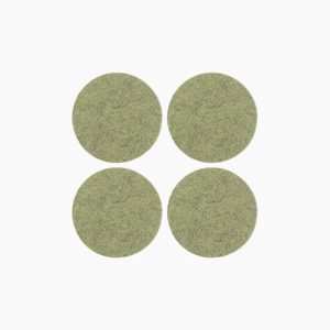 bierfilzl merino wool felt round coaster 4 pack sage