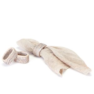 burma rattan napkin ring white