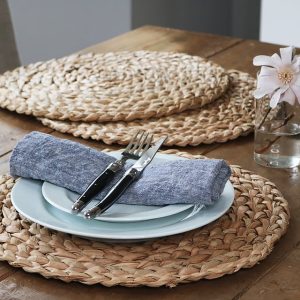 natural round placemat 6pc set