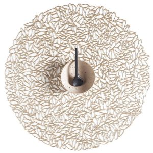 chilewich petal round placemat champagne